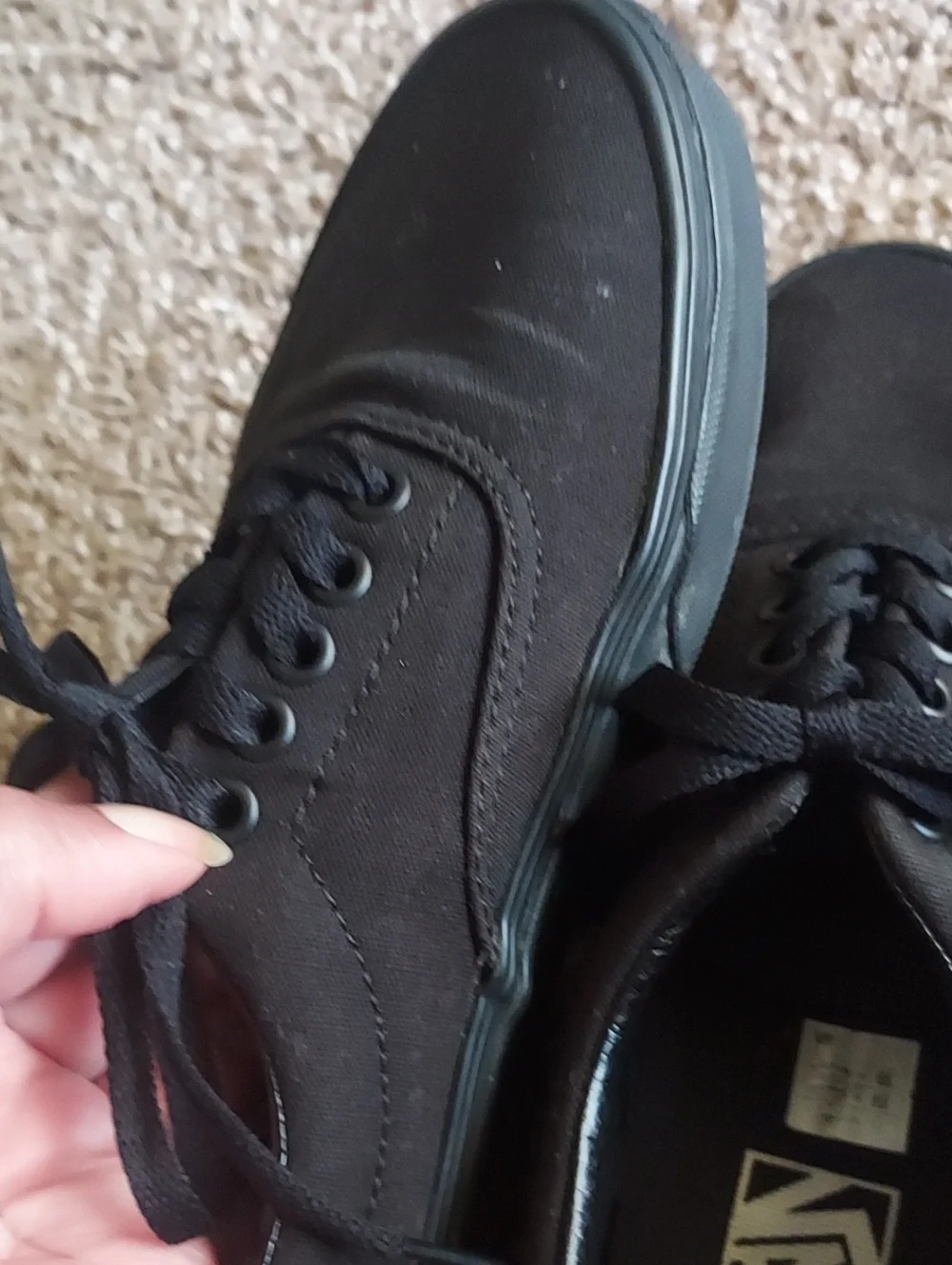 Vans Black Low-Top Sneakers with White Logo